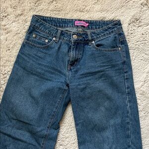 Edikted Dark Blue Straight Leg Jeans